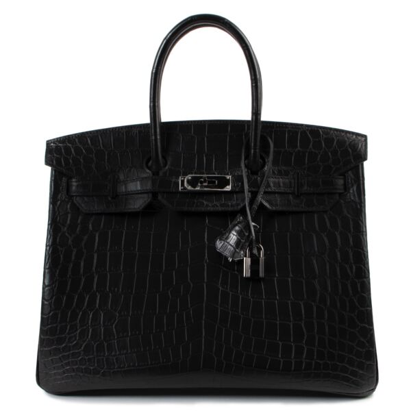 shop safe very wanted Hermes *LIMITED* Birkin 35 So Black Matte Niloticus Crocodile