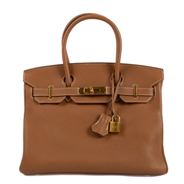 Authentic second hand Hermès Birkin 30 Gold Togo GHW on www.labellov.com