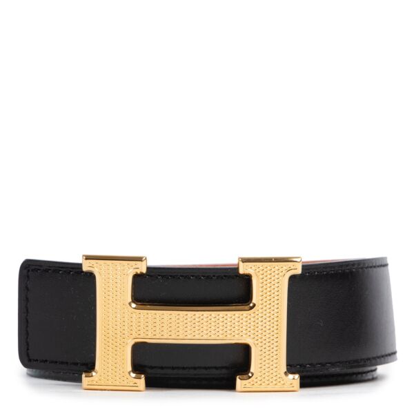 Shop safe online 100% authentic second hand Hermès Orange/ Black Reversible Belt - Size 80 at the right price at Labellov in Antwerp.