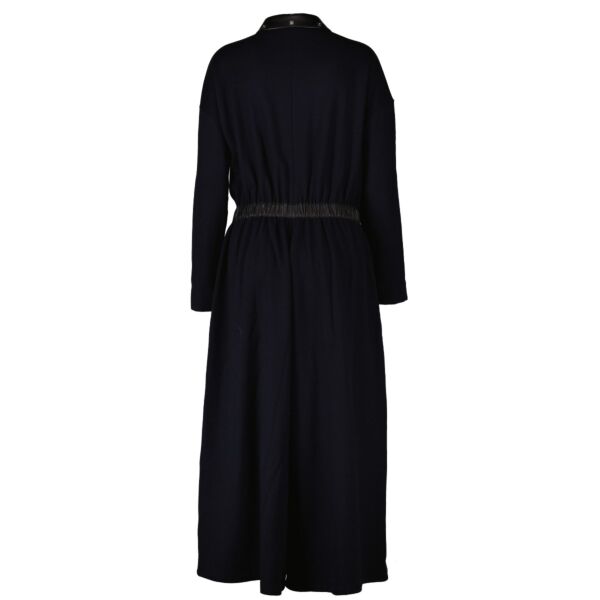 Hermès 2018 Runway Navy Blue Wool Jumpsuit - Size FR40