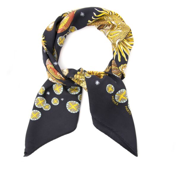 shop safe online Hermès carré de soie  "Le Roy Soleil"