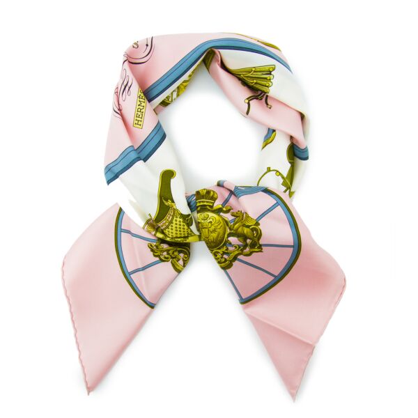 shop safe online Hermès Pink Carré De Soie "Brides De Gala" at the best price 