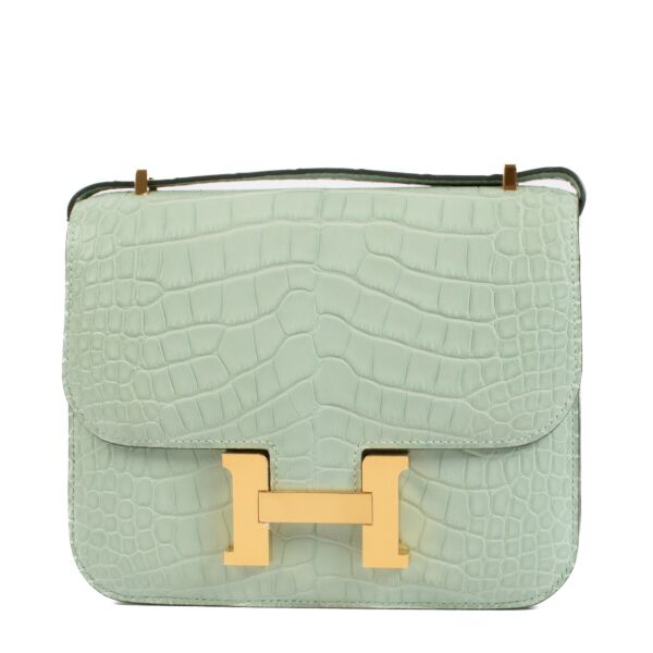 Hermès Constance III Mini Vert d'Eau Matte Alligator GHW
