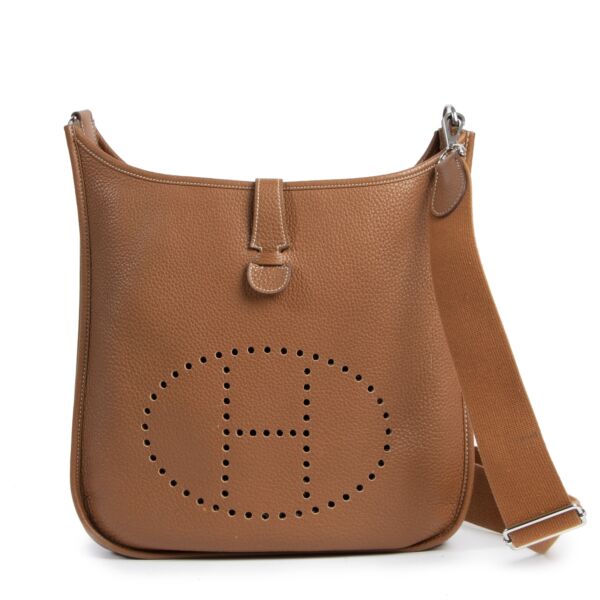 Authentieke Tweedehands Hermès Hermès Evelyne Gold GM Bag juiste prijs veilig online shoppen luxe merken webshop winkelen Antwerpen België mode fashion