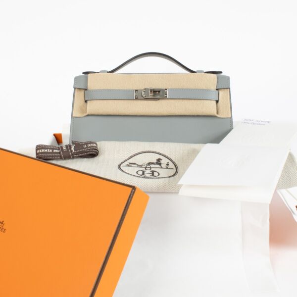 Hermès Kelly Mini Pochette Gris Pantin Swift PHW