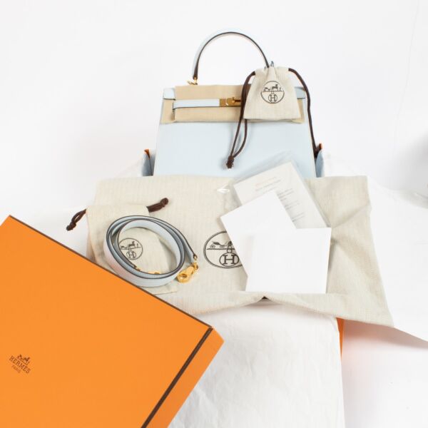 Hermès Kelly 25 Bleu Brume Epsom GHW