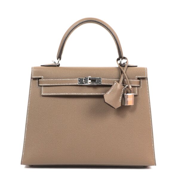 Hermès Kelly 25 Etoupe Epsom Palladium Hardware