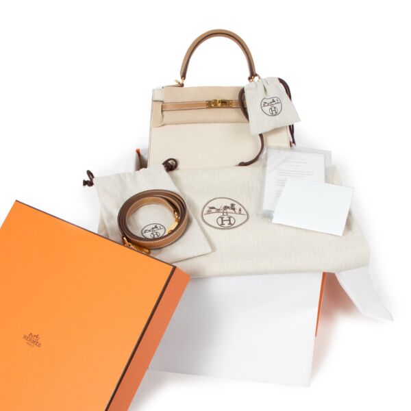 Hermès Kelly 25 HSS Craie & Biscuit Epsom GHW