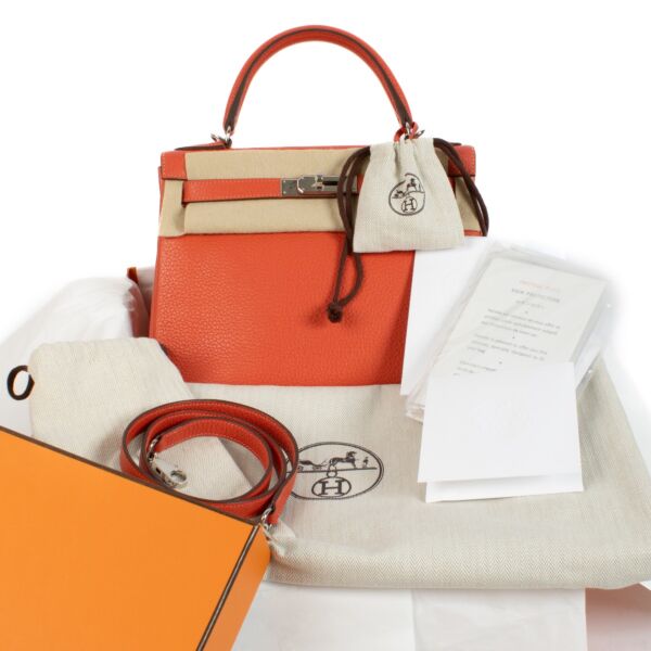 Hermès Kelly 28 Rouge Pivoine Togo PHW
