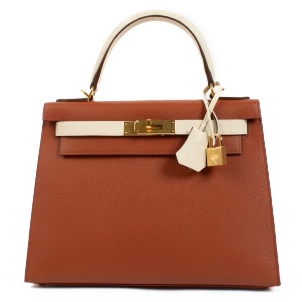 Hermès HSS Kelly 28 Cuivre/Craie Epsom GHW