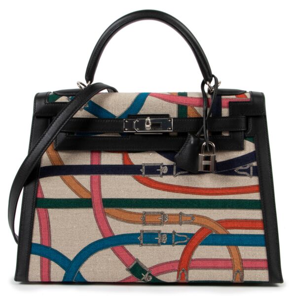 Hermès Kelly 32 Toile De Camp Cavalcadour Limited Edition available to shop at LabelLOV luxury reseller based in Antwerp specialised in Hermes handbags 100% authentic
