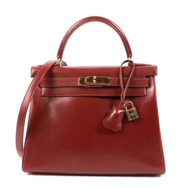 Hermès Vintage Kelly 28 Etrusque Box GHW