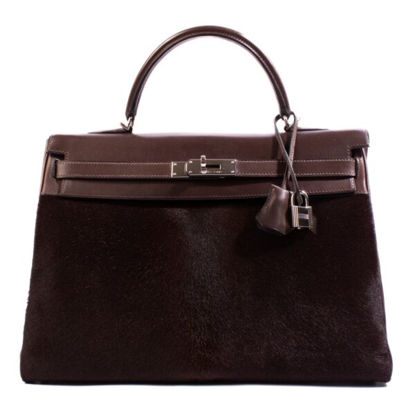 Hermès Kelly 35 Troika Ebene Pony Hair/Evercalf