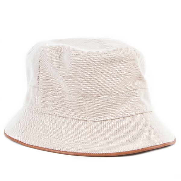 Hermès Beige Toile Bucket Hat - Size 56