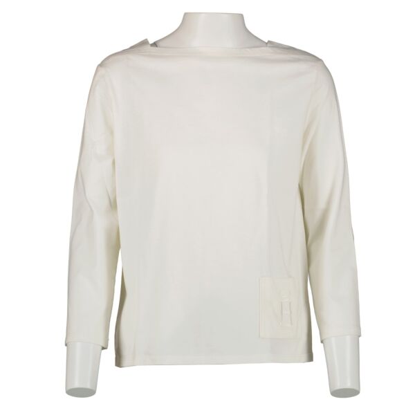Hermès White Embroidered Pocket T-shirt