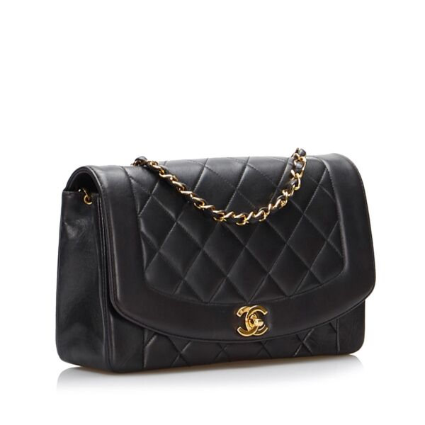 Chanel Black Leather Diana Classic Flap Bag