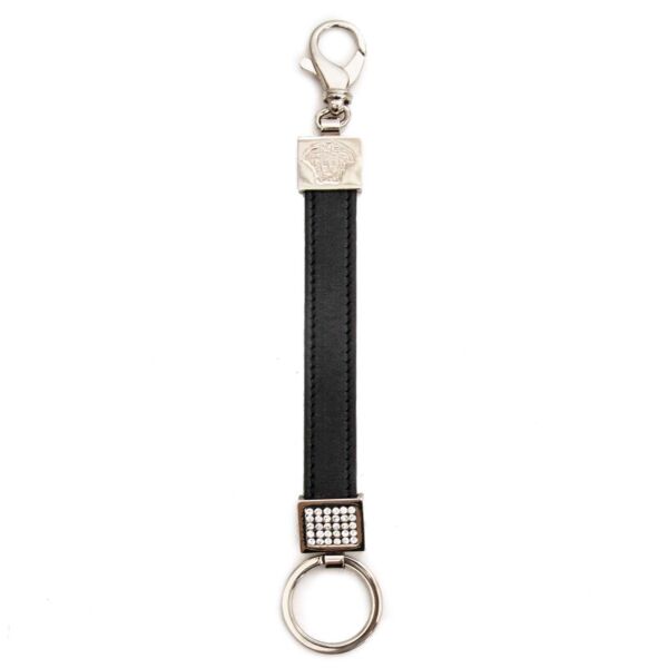 Versace Key Holder With Black Leather Strap 
