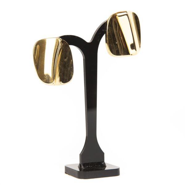 shop safe onlne Christian Dior Demi-Hoop Gold Clip Earrings