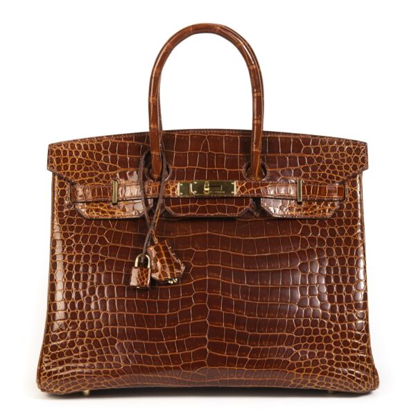 Hermès Birkin 35 Crocodile Porosus Havane GHW