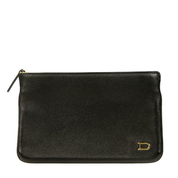 Authentic second-hand vintage Delvaux Black Pouch buy online webshop labelLOV