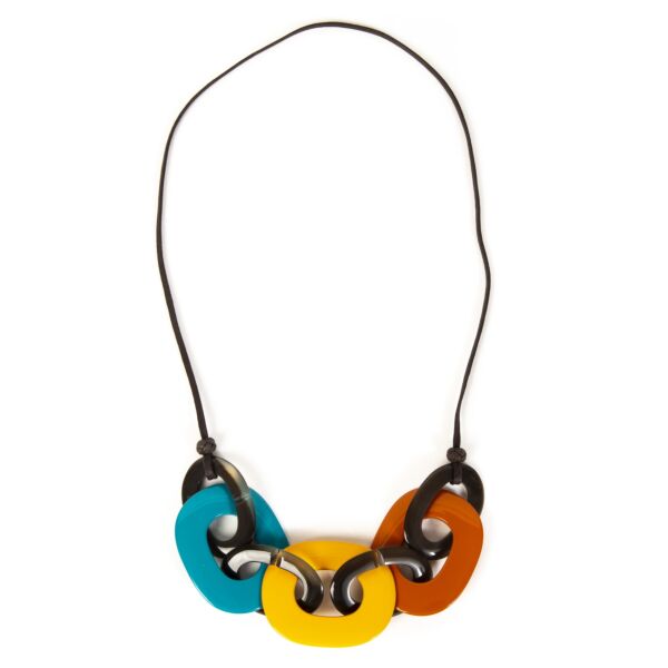 Hermès Buffalo Necklace Blue Yellow Brown Orange