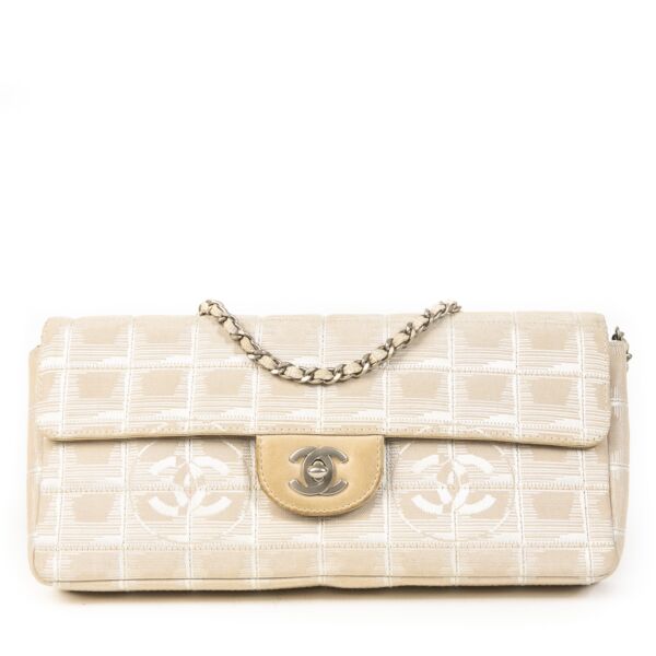 Authentic second-hand vintage Chanel East West Chocolate Bar Bag at online webshop LabelLOV