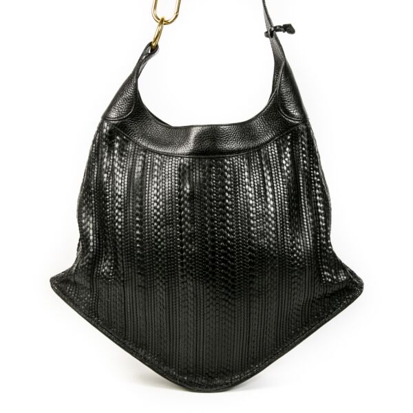 Authentic second-hand vintage Delvaux Toile De Cuir Satan Shoulder Bag buy online webshop LabelLOV