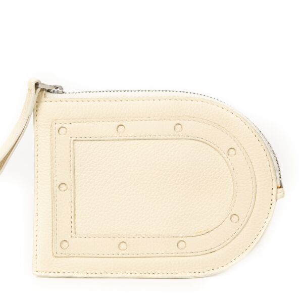 Authentieke Tweedehands Delvaux Cream D Wallet juiste prijs veilig online shoppen luxe merken webshop mode fashion winkelen Antwerpen België