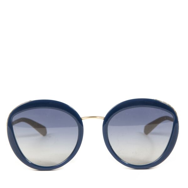 Bulgari Blue Round Sunglasses
