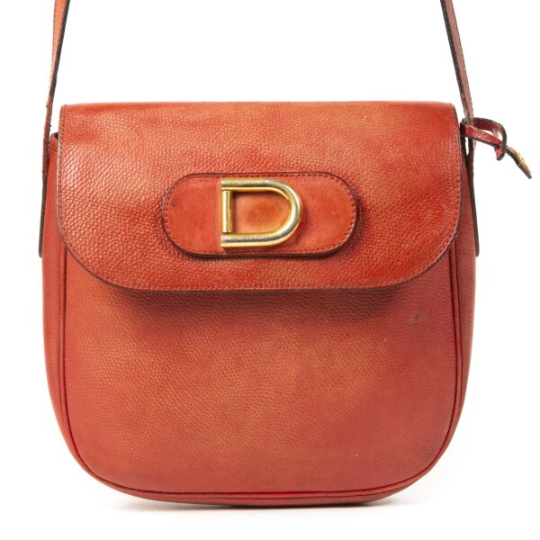 Authentieke tweedehands Delvaux Coral Golden D Crossbody Bag juiste prijs veilig online winkelen LabelLOV webshop luxe merken winkelen Antwerpen België mode fashion