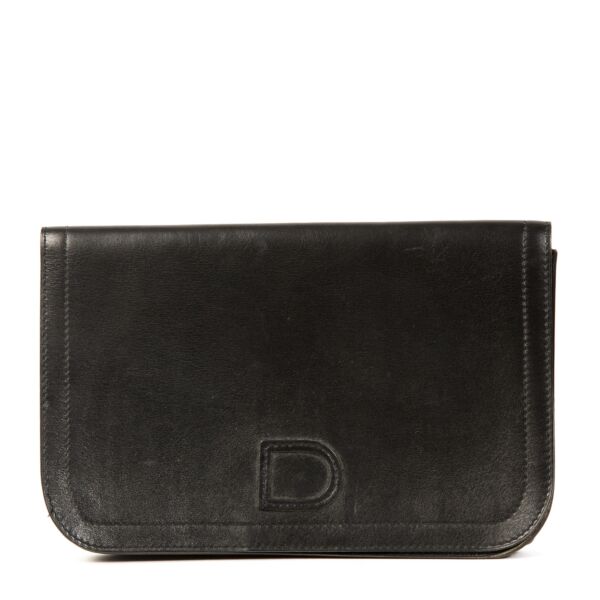 Delvaux Black Leather Clutch