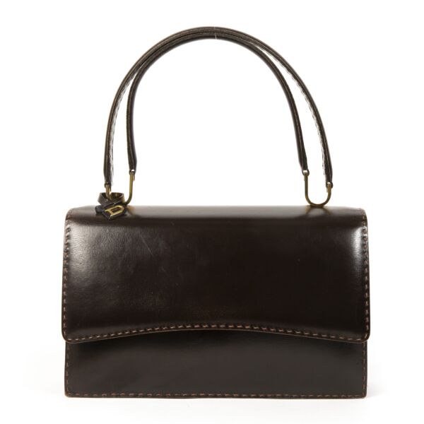 Authentieke tweedehands Delvaux Brown Model Depose juiste prijs veilig online winkelen LabelLOV webshop luxe merken winkelen Antwerpen België mode fashion