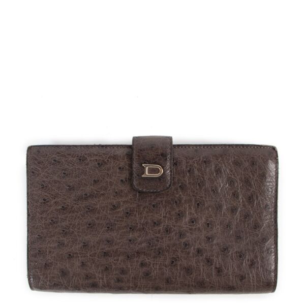 Delvaux Ostrich Palissandre Wallet 