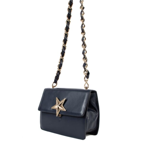 Red Valentino Blue Leather Star Lock Crossbody Bag