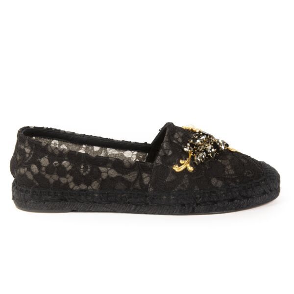 Dolce & Gabbana Embellished Lace Espadrilles