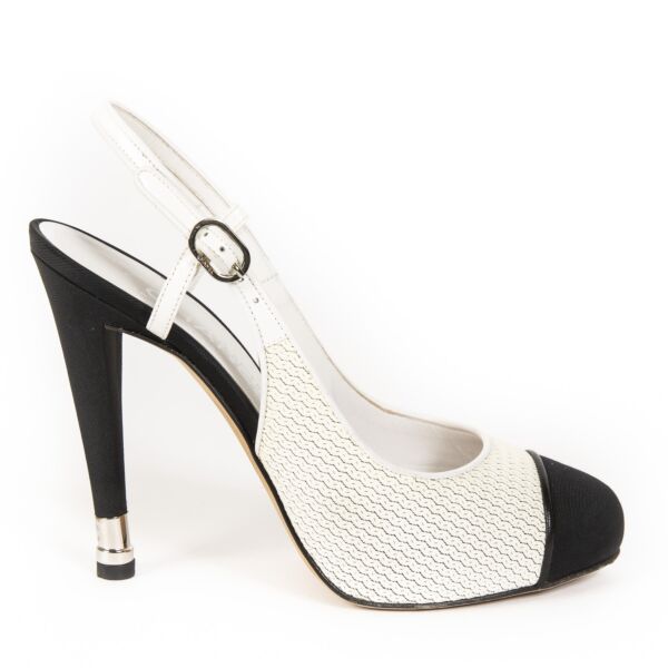 Chanel Black White Heels