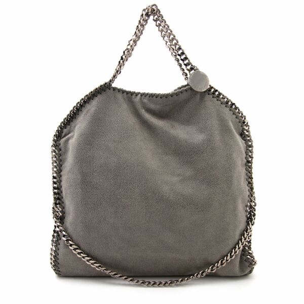 koop online tweedehands tassen aan de beste prijs Stella McCartney Grey Falabella Shaggy Deer Fold Over Tote 
