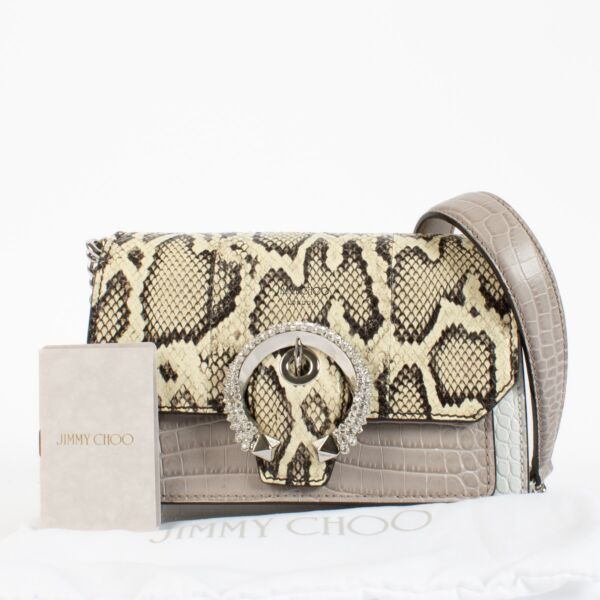 Jimmy Choo Python/Croc Embossed Madeline Bag
