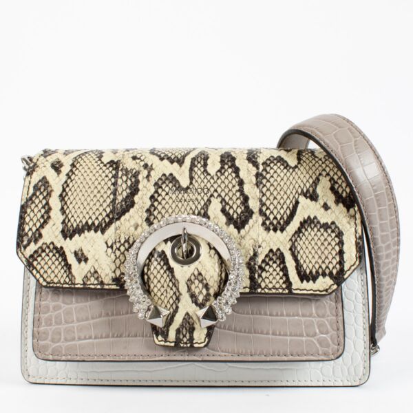 Jimmy Choo Python/Croc Embossed Madeline Bag