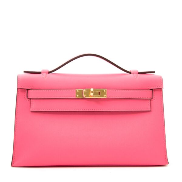 online Hermes kelly mini rose azalee gold hardware at e shop LabelLOV Antwerp Belgium