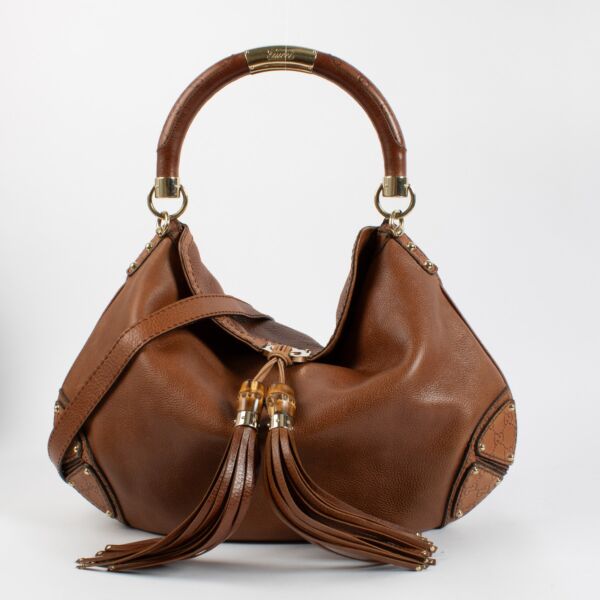 Gucci Brown Leather Indy Large Bag