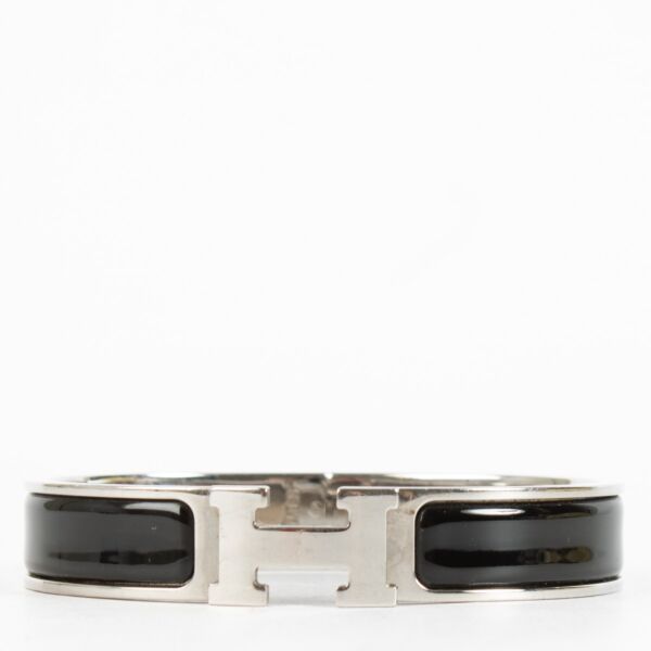 Hermès Black Clic H Bracelet - Size TGM