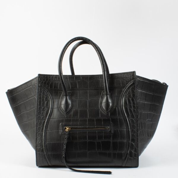 Shop 100% authentic second hand Celine Black Crocodile Embossed Medium Luggage Bag on Labellov.com