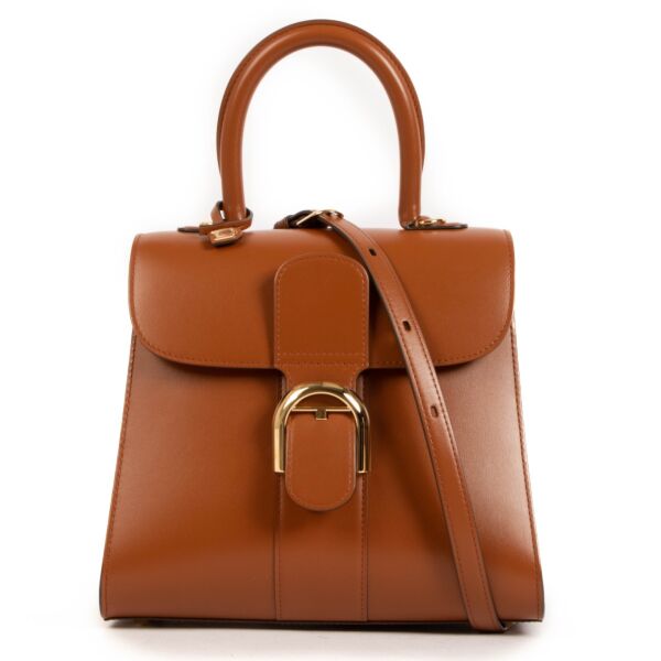 Buy an authentic Delvaux Vegetal Box Calf Brillant PM Top Handle in a brand new condition at Labellov in Antwerp. 