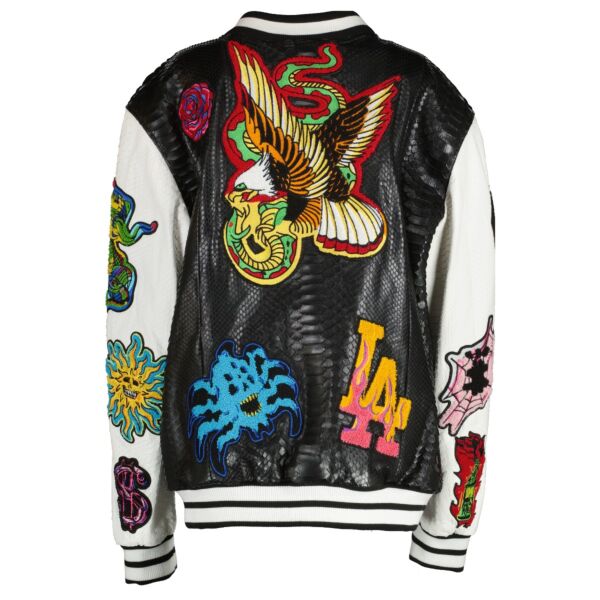 Philippe Plein Python College Tattoo Patches Jacket - Size 4XL