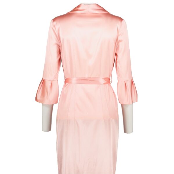 La Perla Powder Pink Silk Satin Robe - Size 38