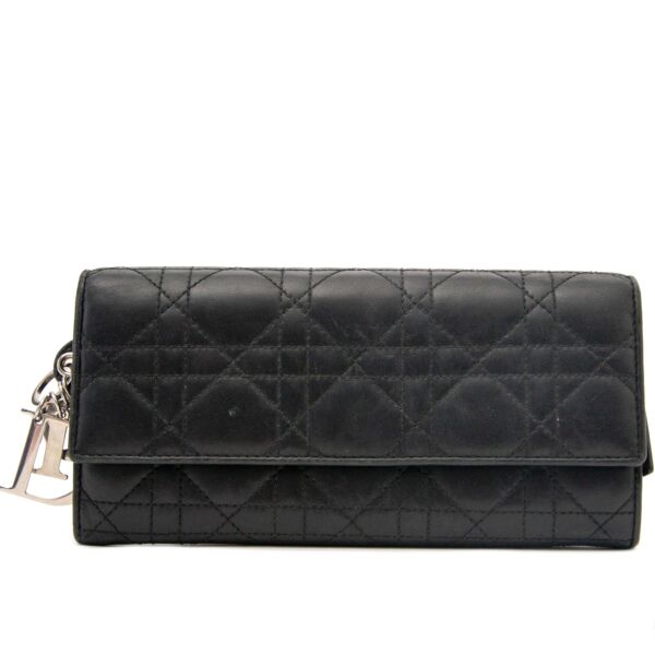Christian Dior Lady Dior Black Lambskin Wallet 