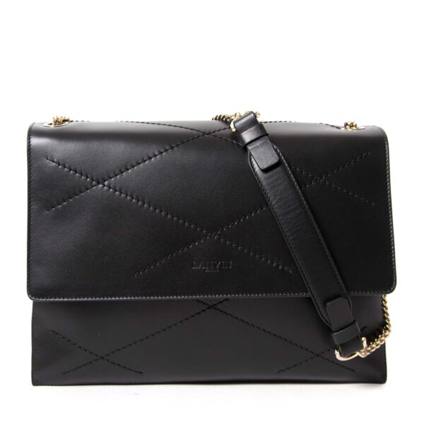 koop Lanvin Black leather Sugar Shoulderbag bij labellov aan de beste prijs