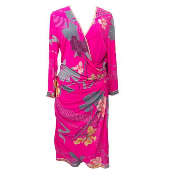 leonard bright pink floral printed dress now online for the best price at labellov.com