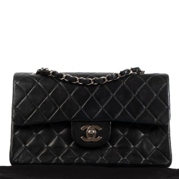 Chanel Black Lambskin Small Classic Flap Bag